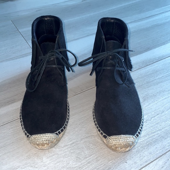 SAINT LAURENT BLACK SUEDE MOCCASIN BOOTIES 38 - Picture 3 of 7
